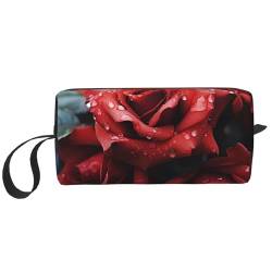 Make-up-Tasche für Damen, Rosenblütenblatt, große Kapazität, Kosmetiktasche, tragbare Kulturbeutel, Reiseaufbewahrung, Rosenblätter, Einheitsgröße von HerfsT