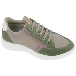 Hergos, Damen-Sneaker aus Stoff mit seitlichem Reißverschluss, Grün, grün, 36 EU von Hergos