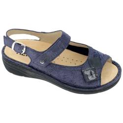 Hergos, Damen-Sommer-Sandalen mit herausnehmbarem Fußbett, Blau, blau, 36 EU von Hergos