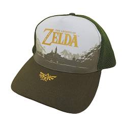 Legend of Zelda, Snapback Cap Grün und Weiß für Herren, Logo-Mütze und Vorderseite, Cap mit Visier, verstellbar., Grün/Weiß, One size von Heroes Inc.