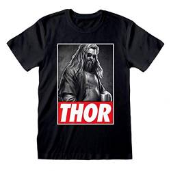 Offizielles Marvel Avengers Thor Foto Unisex Schwarz T-Shirt Gr. L, Schwarz von Heroes Inc.