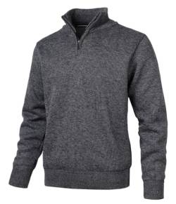 Herothorn Herren Fleecepullover mit Stehkragen und Reißverschlussr Microfleece Sweatshirt 1/4 Zip Langarm Leichter Turtleneck Strickpullover Grobstrick Verdickt Rollkragen von Herothorn