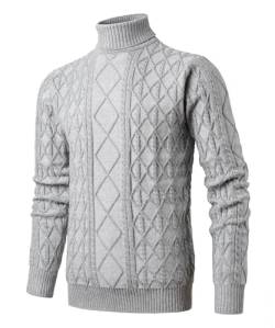 Herothorn Herren Rollkragenpullover Strickpullover Langarm Zopfstrick Pullover Slim fit Base Pulli Winterpullover für Herbst Winter von Herothorn