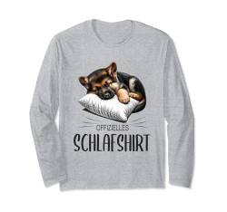 Offizielles Schlafshirt Hund Schlafanzug Schäferhund Langarmshirt von Herren Damen Kinder Nachthemd Hunde Pyjama