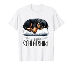 Offizielles Schlafshirt süßer Hund Schlafanzug Rottweiler T-Shirt von Herren Damen Kinder Nachthemd Hunde Pyjama