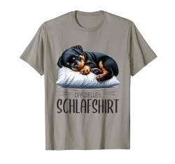 Schlafanzug Offizielles Schlafshirt süßer Hund Rottweiler T-Shirt von Herren Damen Kinder Nachthemd Hunde Pyjama