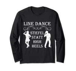 Western Country Line Dance Stiefel, Linedance-Motiv Langarmshirt von Herren Geschenke Line Dance Bluse Damen Bekleidung
