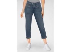 Boyfriend-Jeans HERRLICHER "SHYRA CROPPED STRETCH" Gr. 26, N-Gr, blau (night blues 613) Damen Jeans Weite von Herrlicher