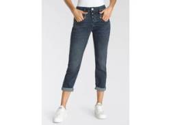 Boyfriend-Jeans HERRLICHER "Shyra Cropped Jogg Denim" Gr. 27, N-Gr, blau (royal dark blue used denim) Damen Jeans Weite von Herrlicher