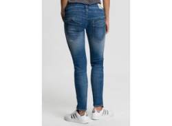 Slim-fit-Jeans HERRLICHER "PITCH SLIM ORGANIC" Gr. 28, Länge 32, blau (blue sea 879) Damen Jeans Röhrenjeans von Herrlicher