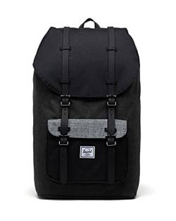 Herschel Little America Unisex-Rucksack für Erwachsene, Black Crosshatch/Black/Raven Crosshatch von Herschel