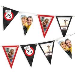 Herz & Heim® Geburtstagdeko Wimpelkette Girlande mit eigenen Fotos (Verkehrszeichen) von Herz & Heim