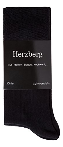 Herzberg Herren Damen Business Socken Baumwolle ohne Naht, Schwarz | 5 Paar, 35-38 von Herzberg