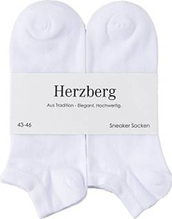 Herzberg Sneaker Socken für Damen Herren 12 Paar (as3, numeric, numeric_35, numeric_38, regular, regular, Weiß) von Herzberg
