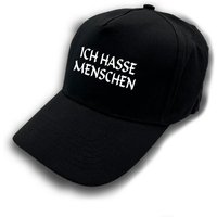 Herzbotschaft Baseball Cap Schirmmütze mit Spruch ICH HASSE MENSCHEN One Size durch verstellbaren Klettverschluss von Herzbotschaft