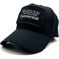 Herzbotschaft Baseball Cap Schirmmütze mit Spruch auf Patch Hier siehst du den Nordischen Gott One Size durch verstellbaren Klip-Verschluss von Herzbotschaft