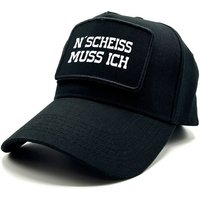 Herzbotschaft Baseball Cap Schirmmütze mit Spruch auf Patch N´SCHEISS MUSS ICH One Size durch verstellbaren Klip-Verschluss von Herzbotschaft