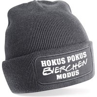 Herzbotschaft Beanie Strickmütze Beanie mit Spruch HOKUS POKUS BIERCHEN MODUS (Mütze mit Aufdruck, Skimütze) Unisex SoftTouch angenehm weiche und warme Wintermütze Einheitsgröße von Herzbotschaft