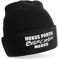 Herzbotschaft Beanie Strickmütze Beanie mit Spruch HOKUS POKUS BIERCHEN MODUS (Mütze mit Aufdruck, Skimütze) Unisex SoftTouch angenehm weiche und warme Wintermütze Einheitsgröße von Herzbotschaft