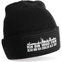 Herzbotschaft Beanie Strickmütze Beanie mit Spruch ICH BIN 1860 FAN (Mütze mit Aufdruck, Skimütze) Unisex SoftTouch angenehm weiche und warme Wintermütze Einheitsgröße von Herzbotschaft