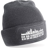 Herzbotschaft Beanie Strickmütze Beanie mit Spruch ICH BIN OSNABRÜCKER (Mütze mit Aufdruck) Unisex SoftTouch angenehm weiche und warme Wintermütze Einheitsgröße von Herzbotschaft