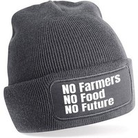 Herzbotschaft Beanie Strickmütze Beanie mit Spruch NO Farmers NO Food NO Future (Mütze mit Aufdruck, Skimütze) Unisex SoftTouch angenehm weiche und warme Wintermütze Einheitsgröße von Herzbotschaft