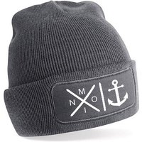 Herzbotschaft Beanie Strickmütze mit Spruch Anker des Herzens (Mütze mit Aufdruck, Skimütze) Unisex SoftTouch angenehm weiche und warme Wintermütze Einheitsgröße von Herzbotschaft