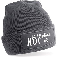 Herzbotschaft Beanie Strickmütze mit Spruch Nö - Einfach nö (Mütze mit Aufdruck, Skimütze) Unisex SoftTouch angenehm weiche und warme Wintermütze Einheitsgröße von Herzbotschaft