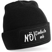 Herzbotschaft Beanie Strickmütze mit Spruch Nö - Einfach nö (Mütze mit Aufdruck, Skimütze) Unisex SoftTouch angenehm weiche und warme Wintermütze Einheitsgröße von Herzbotschaft