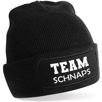 Herzbotschaft Beanie Strickmütze mit Spruch TEAM SCHNAPS (Mütze mit Aufdruck, Skimütze) Unisex SoftTouch angenehm weiche und warme Wintermütze Einheitsgröße von Herzbotschaft