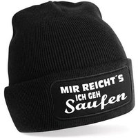 Herzbotschaft Skimütze Strickmütze mit Spruch Mir reicht´s ich GEH Saufen (Mütze mit Aufdruck, Skimütze) Unisex SoftTouch angenehm weiche und warme Wintermütze Einheitsgröße von Herzbotschaft