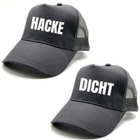 Herzbotschaft Trucker Cap 2er Set Basecap mit Spruch HACKE - DICHT One Size durch verstellbaren Klip-Verschluss von Herzbotschaft