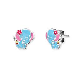 Herzengel Mädchen Kinder Ohrstecker Ohrringe aus Sterling Silber mit blauem Elefant aus Emaille - Steckverschluss - nickelfrei von Herzengel