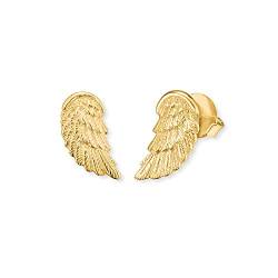 Herzengel Mädchen Kinder Ohrstecker Ohrringe aus vergoldetem Sterling Silber mit Flügel Symbol in Gold - Steckverschluss - nickelfrei von Herzengel