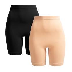 Herzmutter Shaping-Unterwäsche - Shapewear Shorts - Bauchweg-Bauchschmeichler - nach Geburt-Rückbildung - 1er & 2er-Set - 5620 (S-M, Schwarz/Beige) von Herzmutter