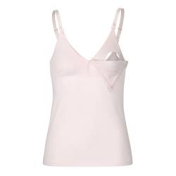 Herzmutter Stilltop Baumwolle - einfache Stillfunktion - integriertes Bustier-BH mit Clip-Verschlüssen - 1er & 2er-Set - 5400 (XXL, Rosa, 1x) von Herzmutter