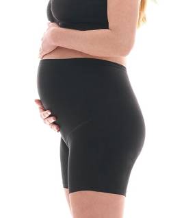 Herzmutter Umstandsslip Baumwolle - Schwangerschaftsslip - Langes Bein - Überbauch-Shorts - Hohe Taille - 1er & 2er-Set - 5000 (L, Schwarz) von Herzmutter