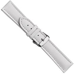 Big Size Uhrenarmband Kalbsleder Weiss 20900S, Stegbreite:22mm von Herzog