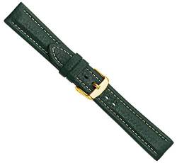 Bio-Leder Uhrenarmband Kalbsleder Dunkelgrün 20534G, Stegbreite:18mm von Herzog