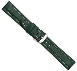 Herzog Bio-Leder Uhrenarmband Kalbsleder XL Dunkelgrün 22360S, Stegbreite:18mm von Herzog