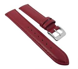 Herzog Uhrenarmband Seidenkalb Leder Band Rot 26699S, Stegbreite:16mm von Herzog