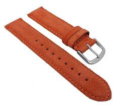 Herzog Uhrenarmband Sylt Veloursleder Band Orange 26770S, Stegbreite:16mm von Herzog