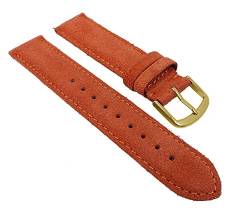 Herzog Uhrenarmband Sylt Veloursleder Band Orange 26771G, Stegbreite:22mm von Herzog