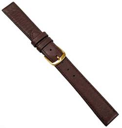 Hirschleder Ersatzband Uhrenarmband Leder Dunkelbraun Handgenäht 20683G, Stegbreite:14mm von Herzog