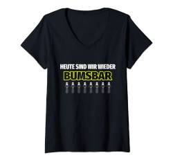 Damen Heute sind wir wieder bumsbar Party Outfit Sommer Mallorca T-Shirt mit V-Ausschnitt von Heute sind wir wieder bumsbar Malle Opening Party