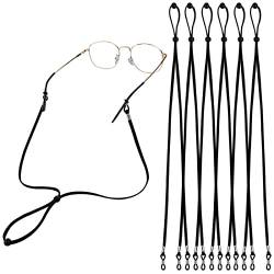 Brillenband Brillenkette Verstellbar Brille Seil Brillenkordel für Herren Damen Sport Arbeit Lesen Schwarz 6 Stück von Heveer