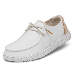 Hey Dude Damen Wendy Chambray Moc Toe Shoes, White Sand, 37 EU von Hey Dude