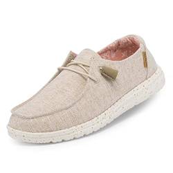 Hey Dude Damen Wendy Chambray Slip-On Schuhe, Weiße Nuss, 41 EU von Hey Dude