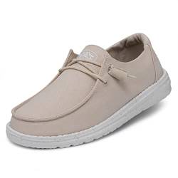 Hey Dude Damen Wendy Slub Canvas Moc Toe Shoes, Natural, 42 EU von Hey Dude