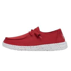 Hey Dude Damen Wendy Slub Canvas Moc Toe Shoes, Red, 43 EU von Hey Dude